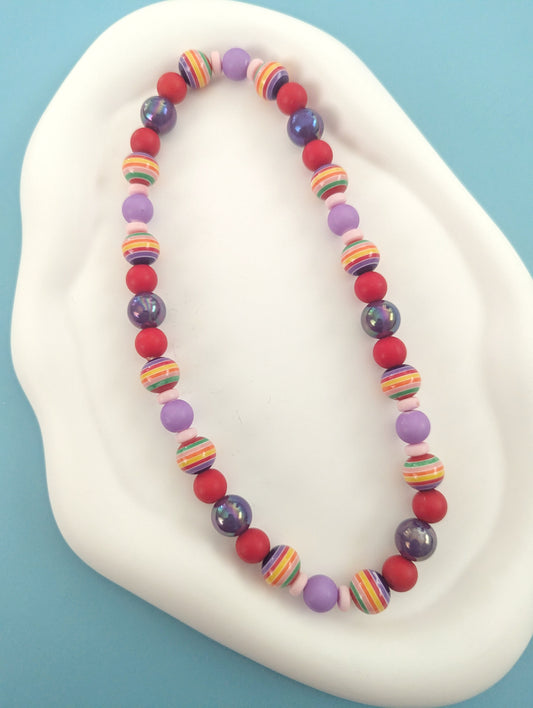 Purple and Red Necklace