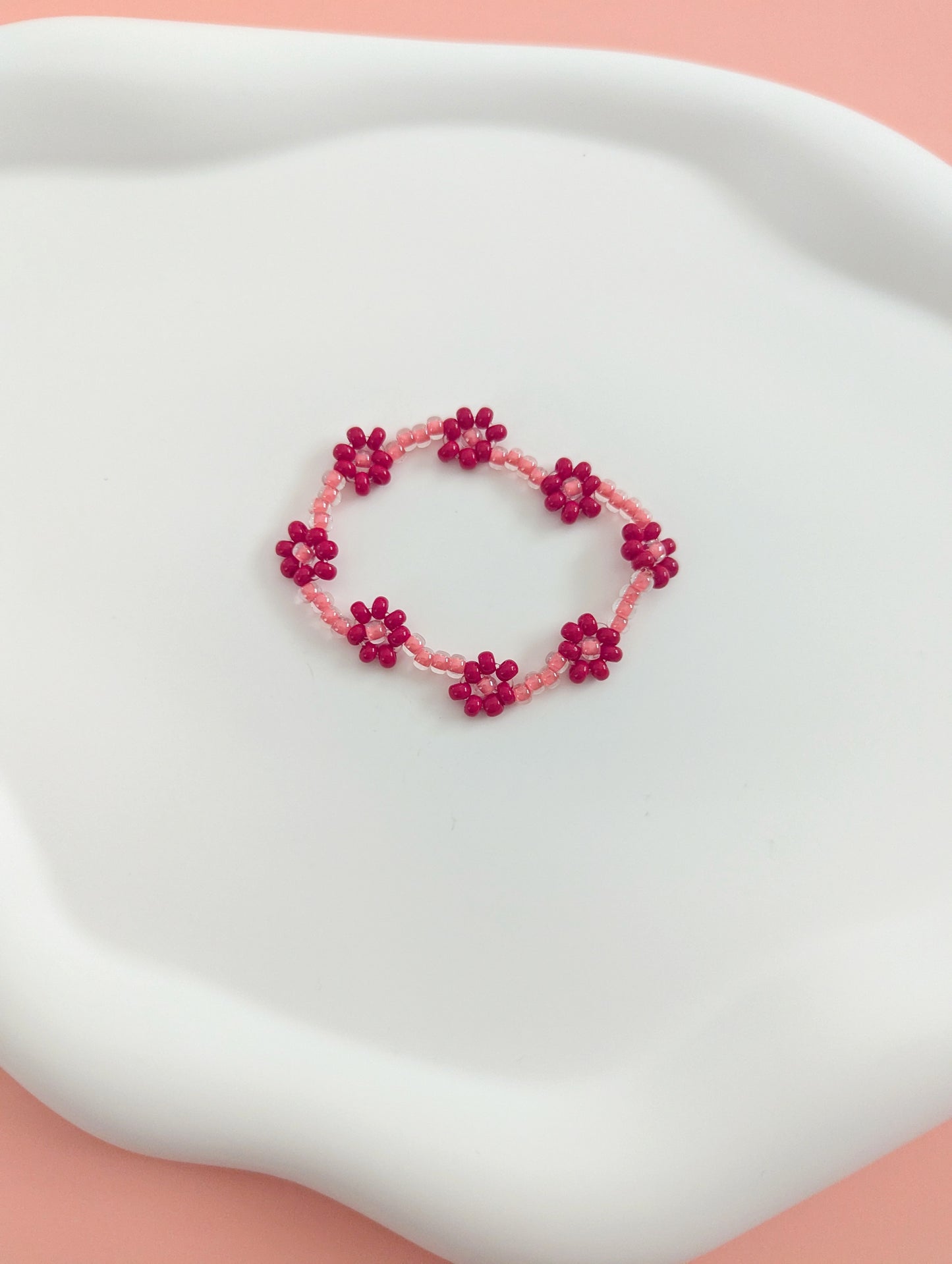 Red and Pink Kids Daisy Bracelet