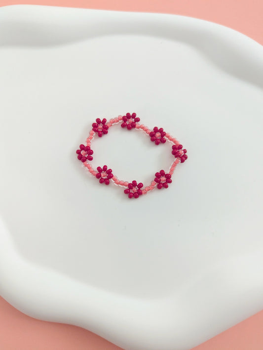 Red and Pink Kids Daisy Bracelet