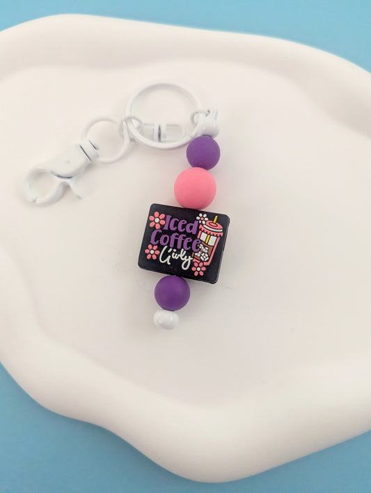 Iced Coffee Girly Keychain