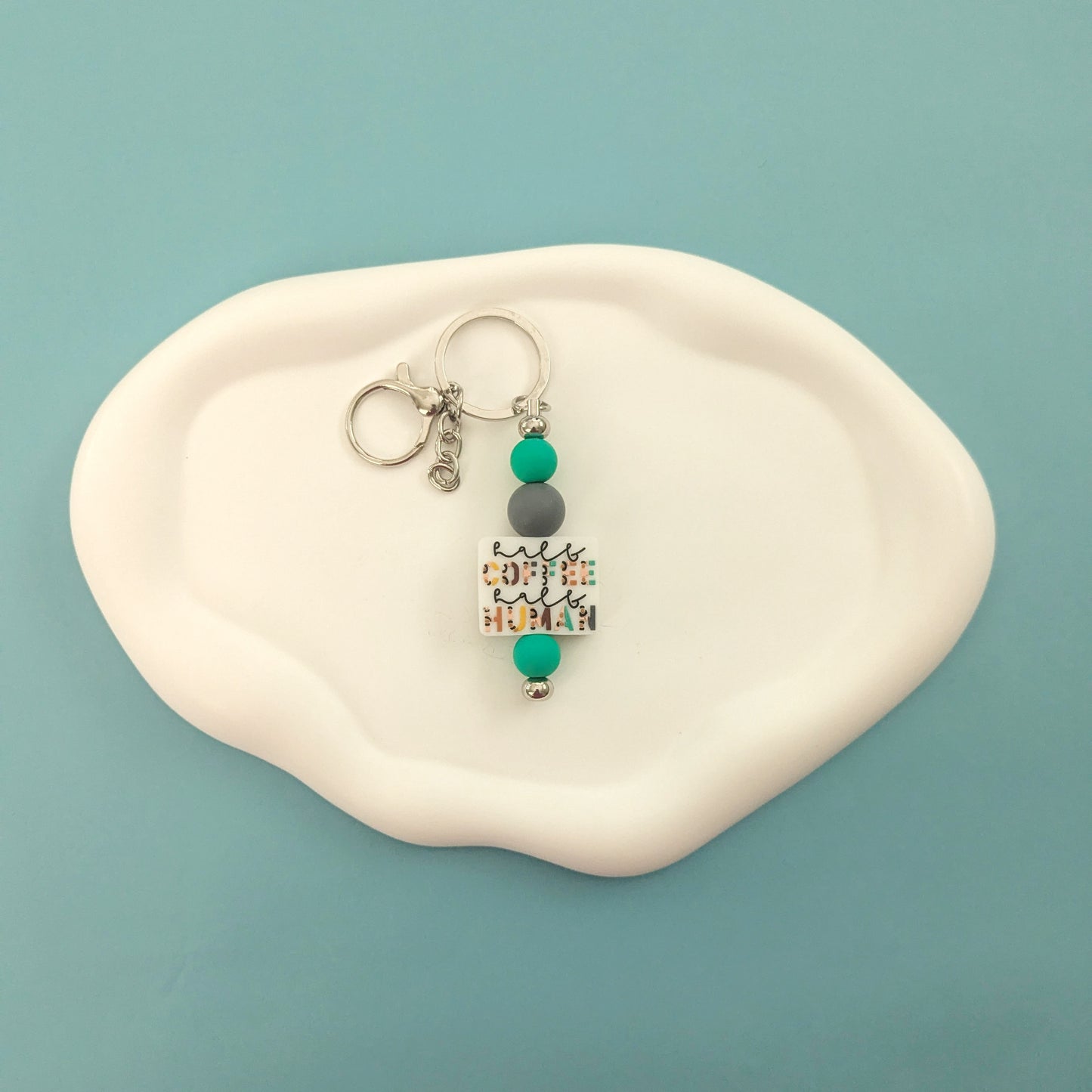 Half Coffee Half Human Keychain