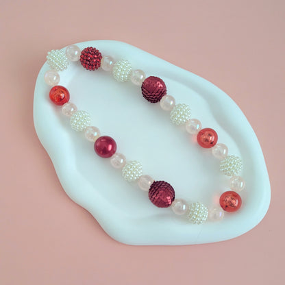 Red, Pink and White Kids Necklace