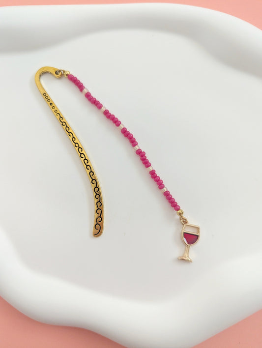 Red Wine Charm Bookmark