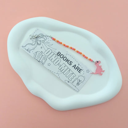 Dinosaur and Rainbow Double Sided Bookmark