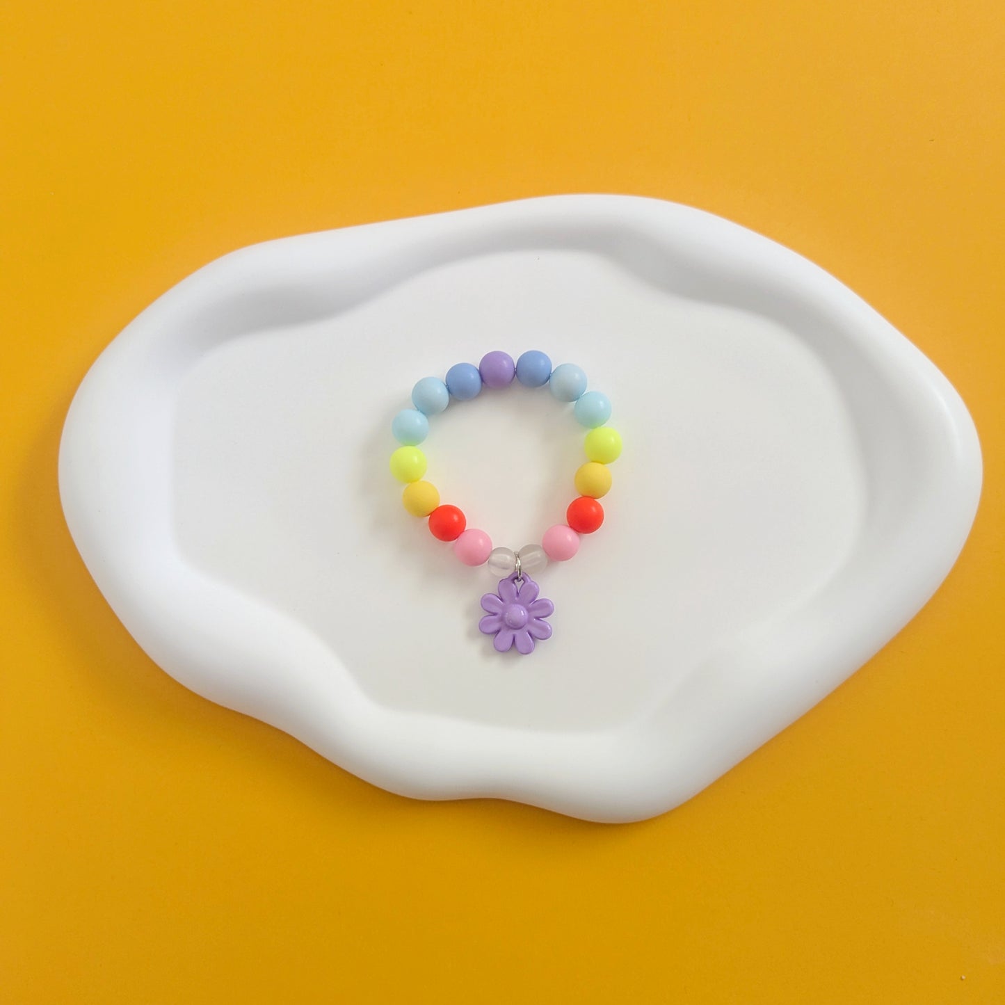 Purple Flower Charm Bracelet