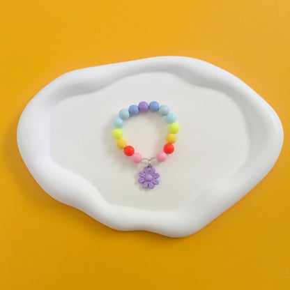 Purple Flower Charm Bracelet