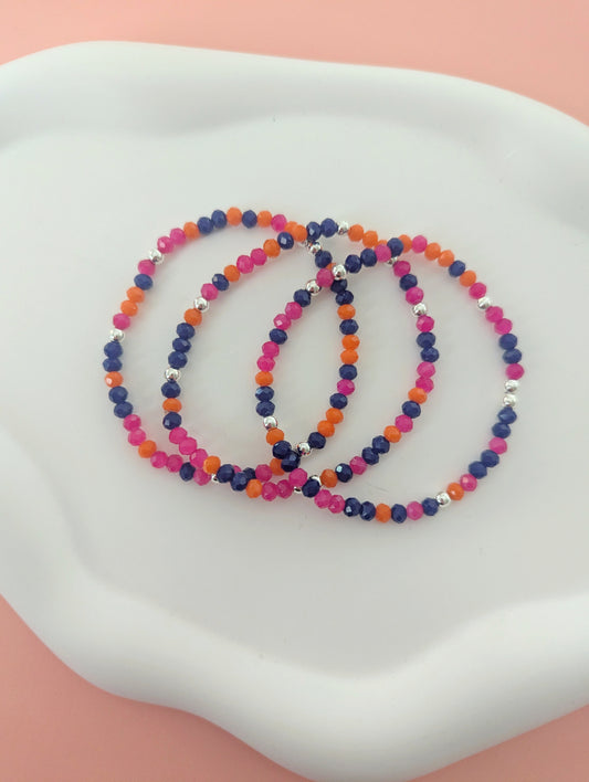 Purple and Orange Bracelet Stack