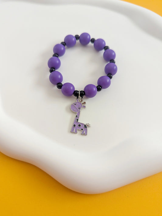 Purple Giraffe Charm Bracelet