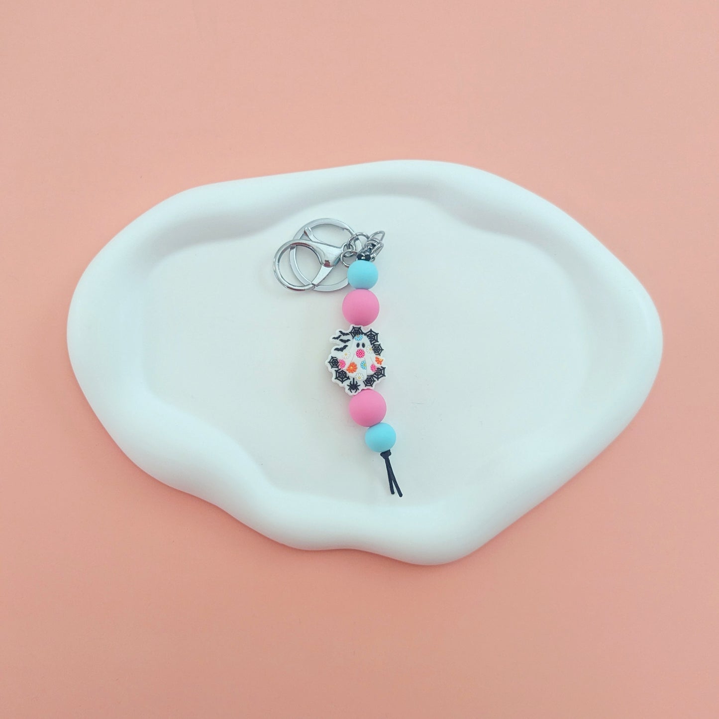 Floral Ghost Keychain