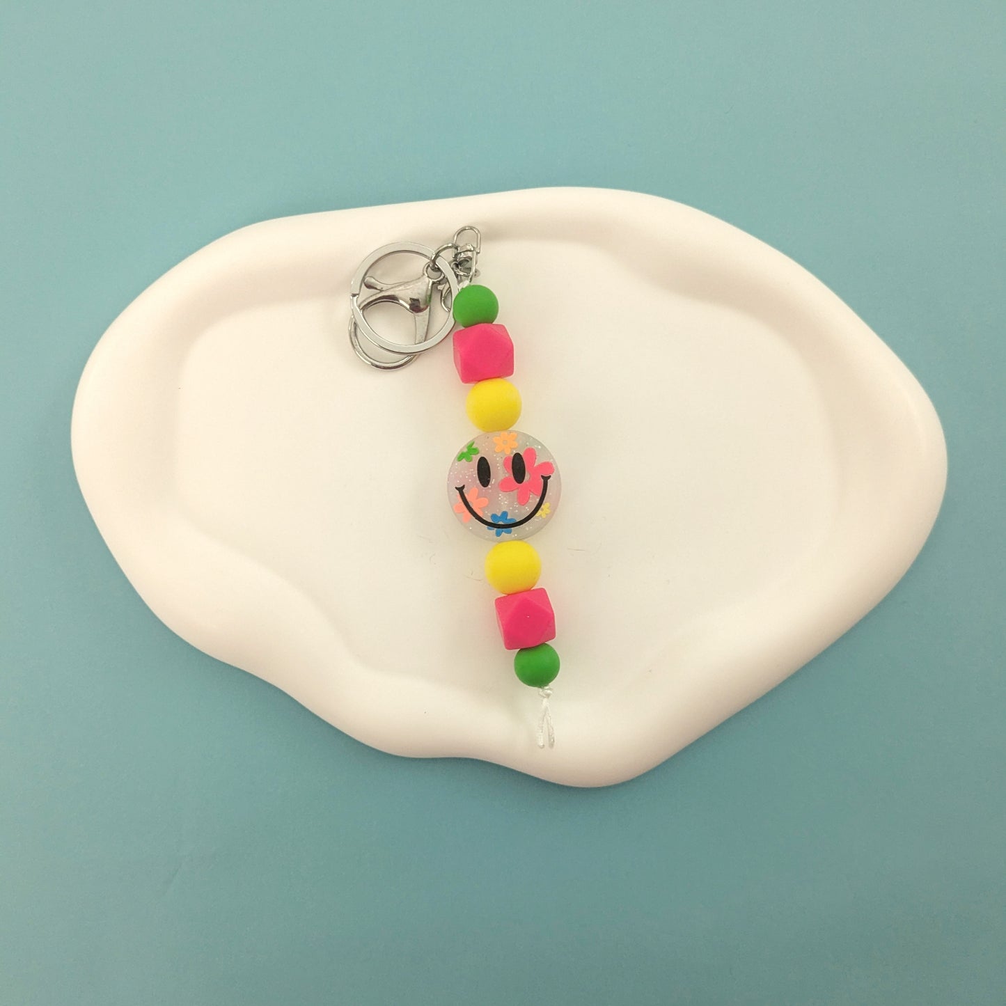 Flower Happy Face Keychain