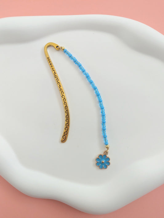 Blue Flower Charm Bookmark