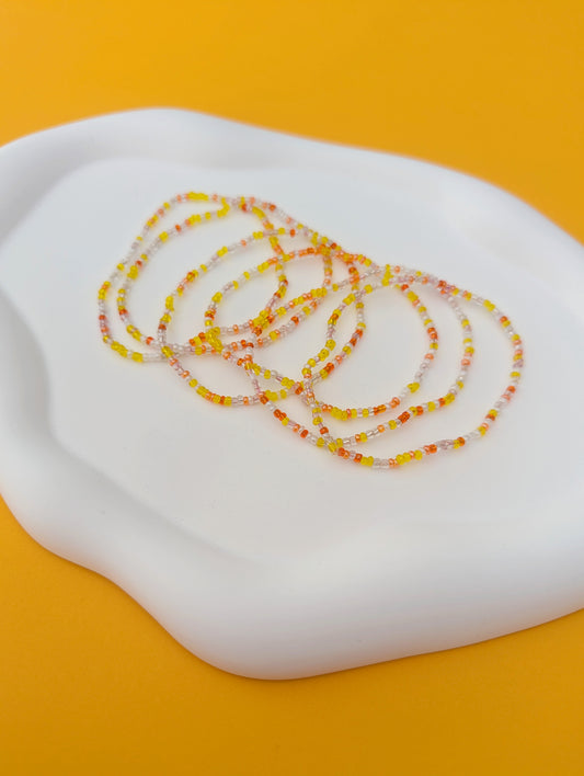 Yellow and Orange Seed Bead Stack