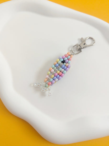 Rainbow Beaded Fish Bag Charm