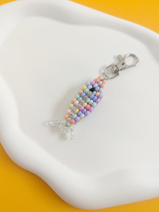 Rainbow Beaded Fish Bag Charm