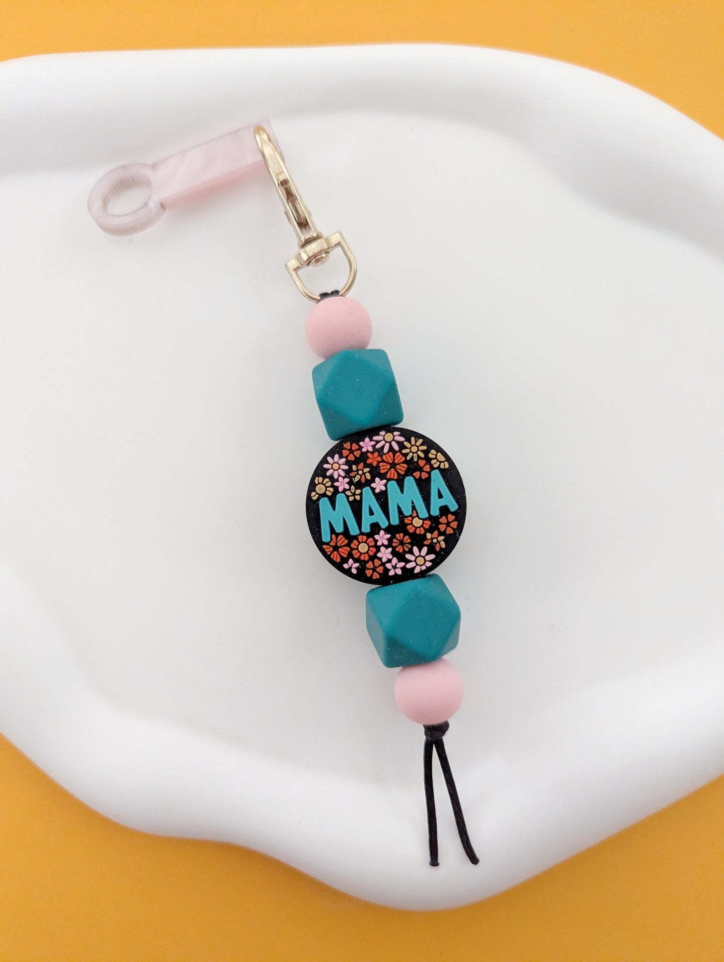 Teal Mama Straw Charm