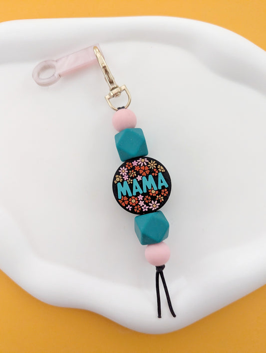 Teal Mama Straw Charm