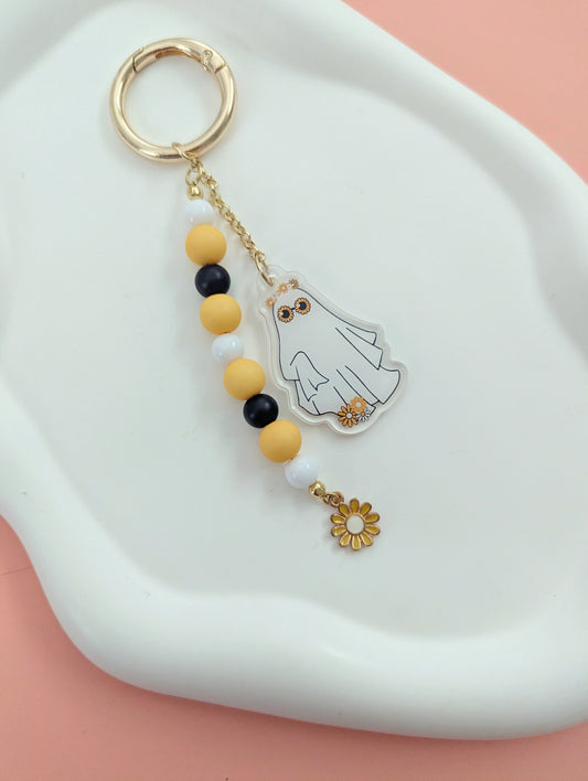 Floral Ghost Bag Charm
