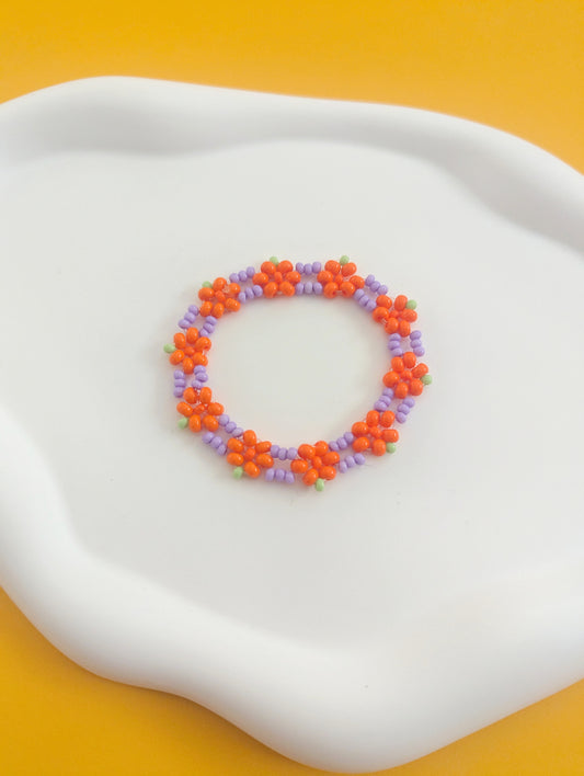 Purple Pumpkin Daisy Bracelet