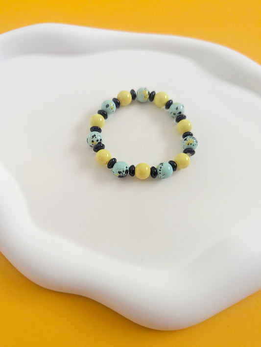 Yellow, Black and Blue Bracelet