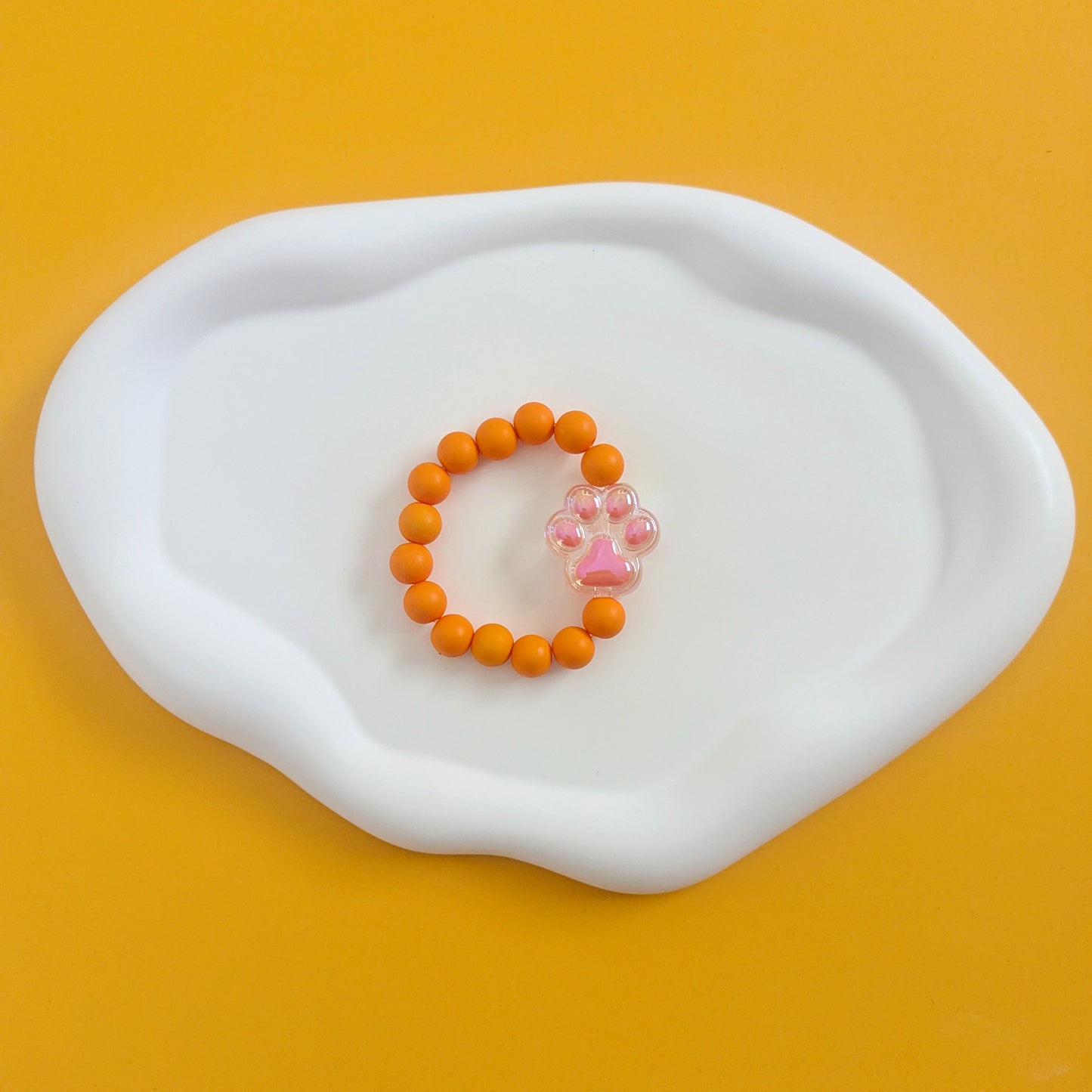 Orange Paw Print Bracelet