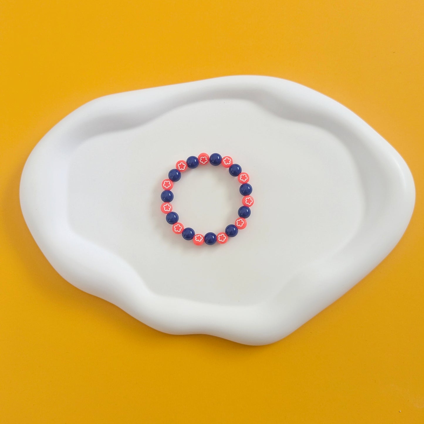Blue and Red Flower Bracelet