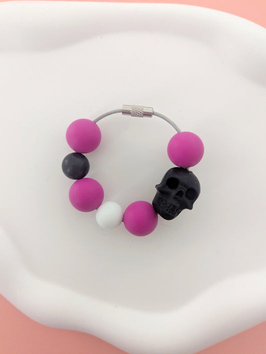 Black Skull Cup Handle Charm