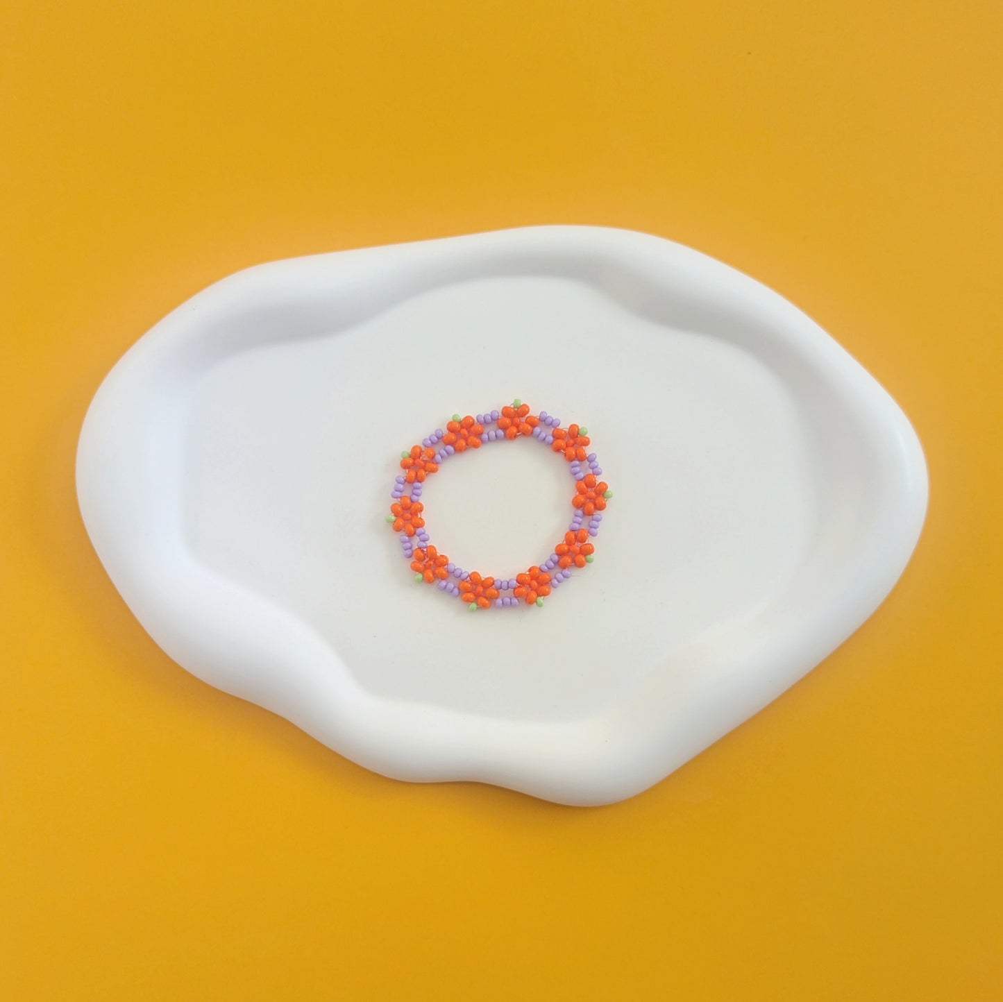 Purple Pumpkin Daisy Bracelet