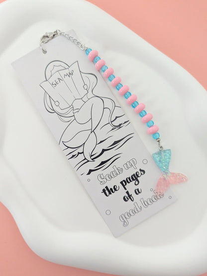 Dolphin and Mermaid Double Sided Bookmark