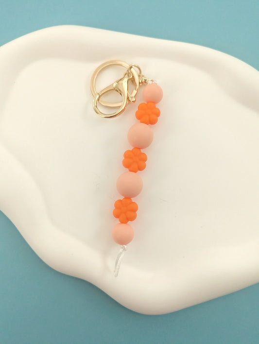 Orange Flower Keychain