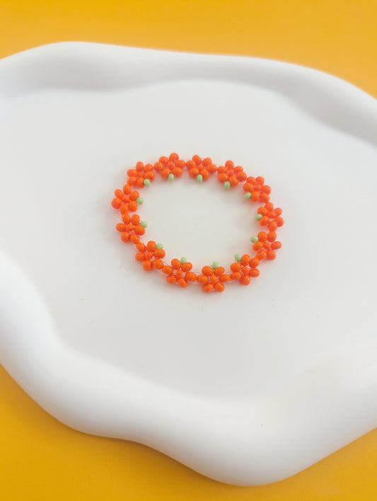 Pumpkin Daisy Bracelet