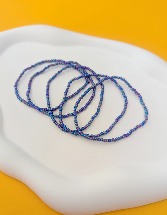 Blue Seed Bead Stack