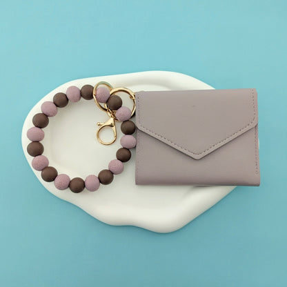 Light Purple and Brown Wristlet and Wallet