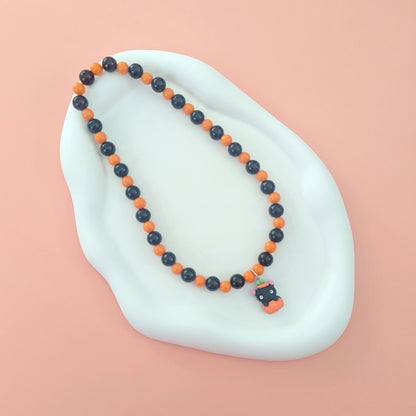 Cat in a Pumpkin Kids Necklace