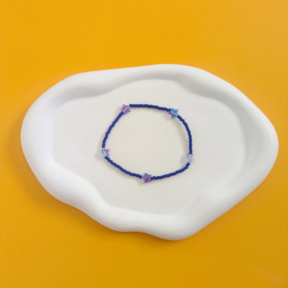 Purple and Blue Star Anklet