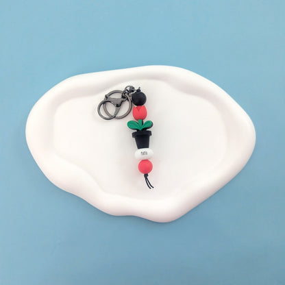 Red Tulip Mama Keychain