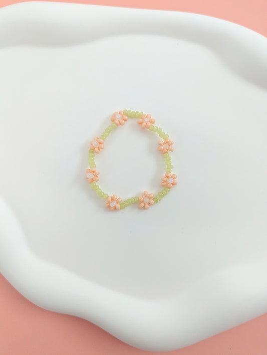 Pastel Orange and Green Kids Daisy Bracelet