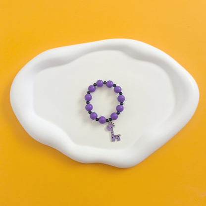 Purple Giraffe Charm Bracelet