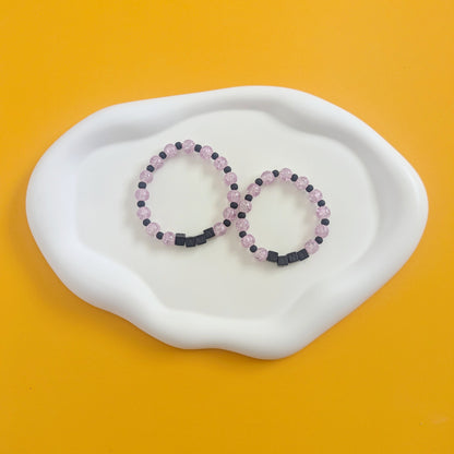 Purple and Black Mama and Mini Bracelets