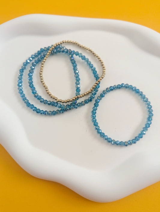 Turquoise and Gold Mama and Mini Bracelets