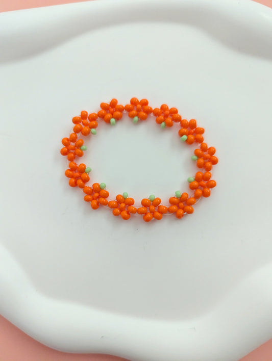 Beaded Pumpkin Bracelet