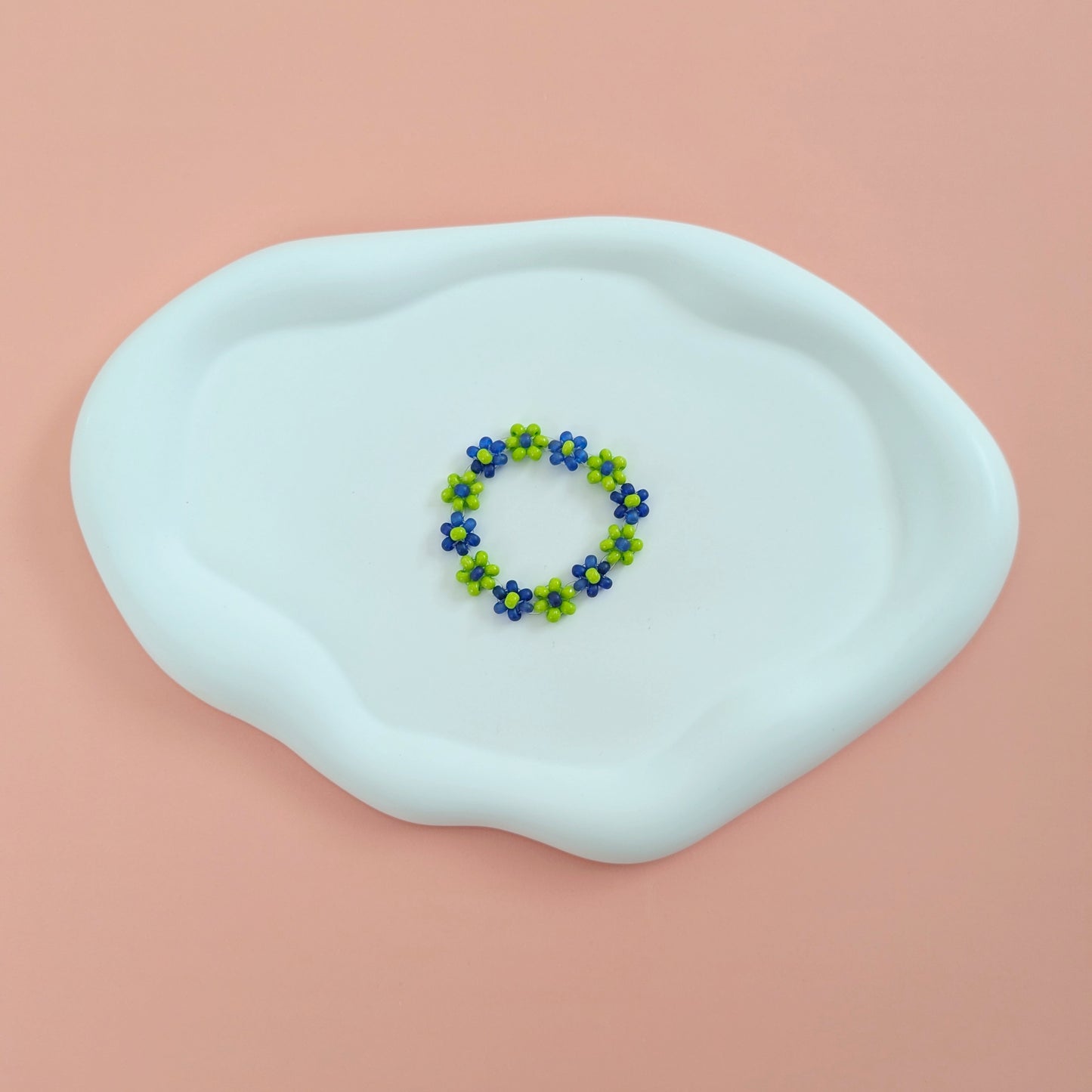 Bright Green and Blue Kids Daisy Bracelet