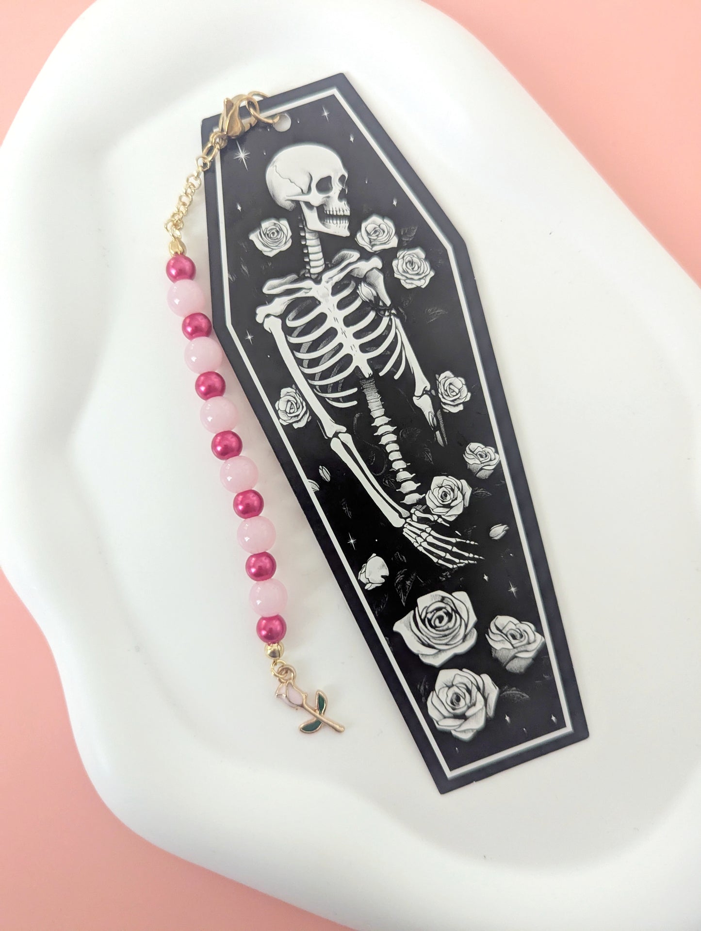 Skeleton and Rose Bookmark