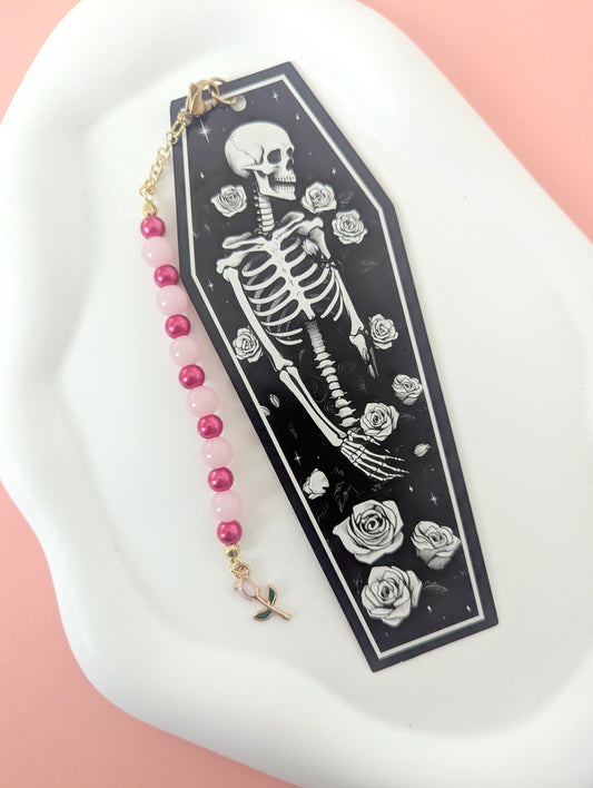 Skeleton and Rose Bookmark