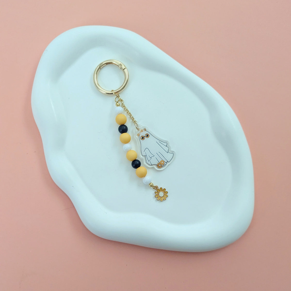 Floral Ghost Bag Charm
