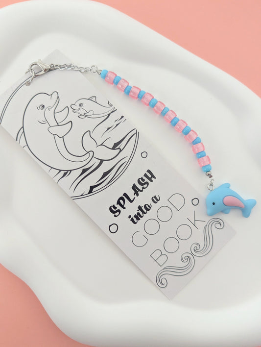 Dolphin and Mermaid Double Sided Bookmark