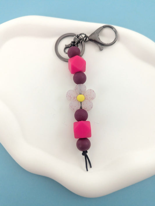 Sparkly Flower Keychain