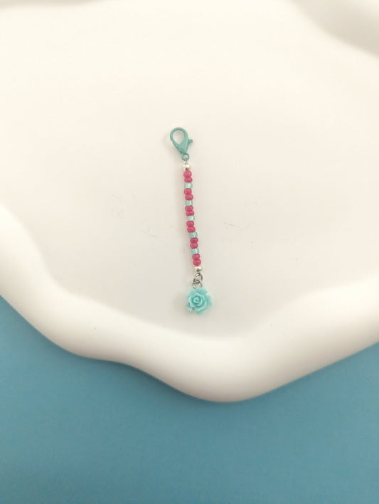 Teal Rose Dust Plug Charm