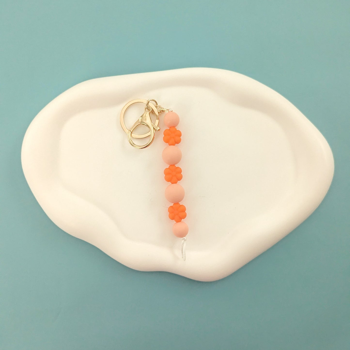 Orange Flower Keychain