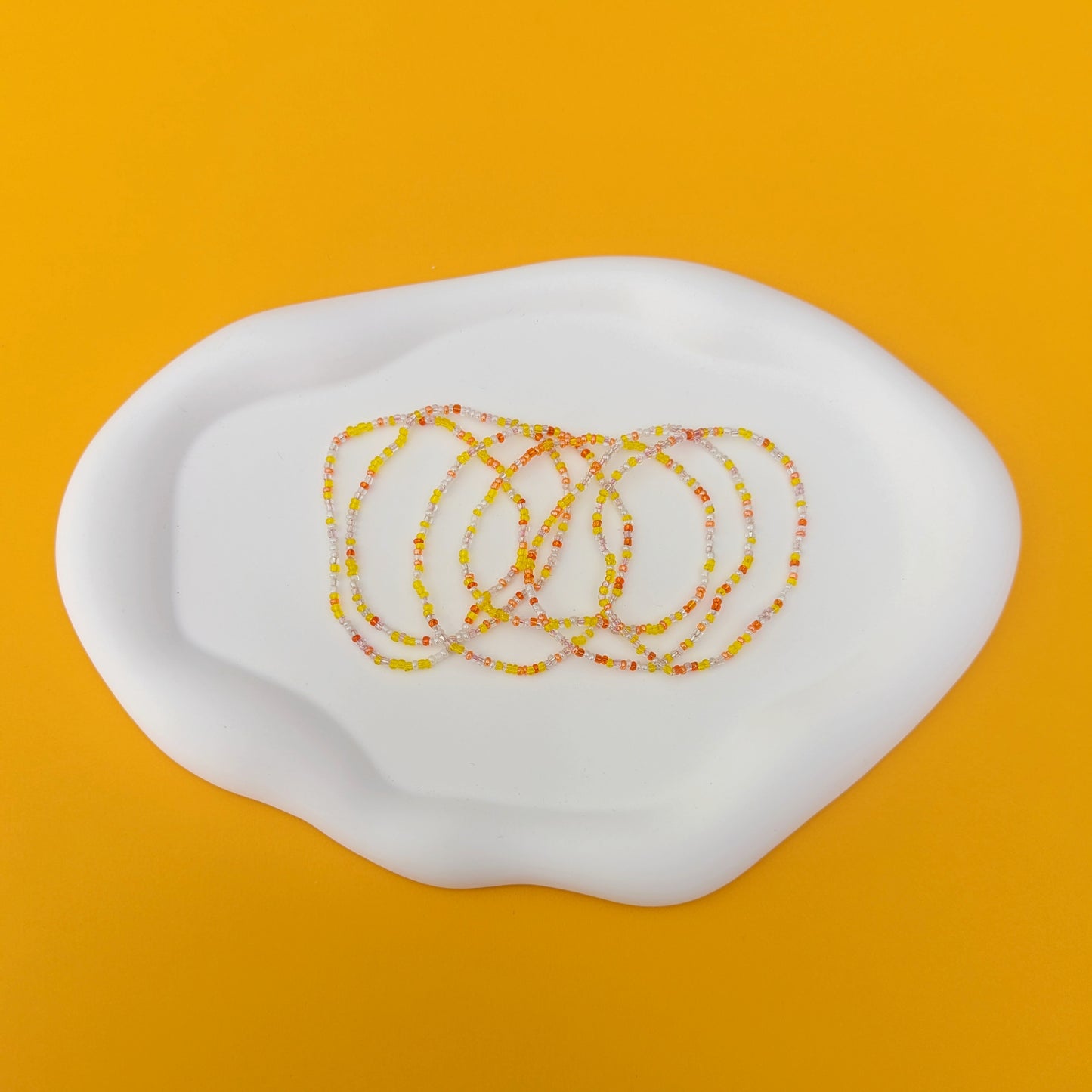 Yellow and Orange Seed Bead Stack
