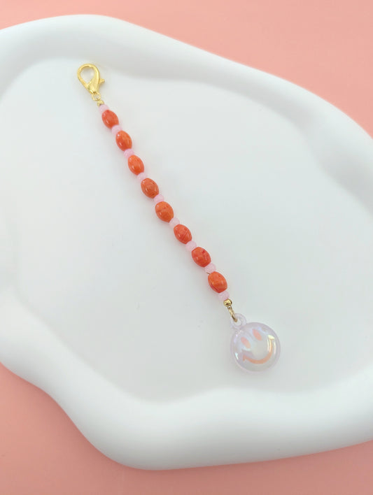 Pink and Yellow Happy Face Kindle Charm